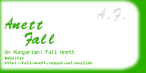 anett fall business card